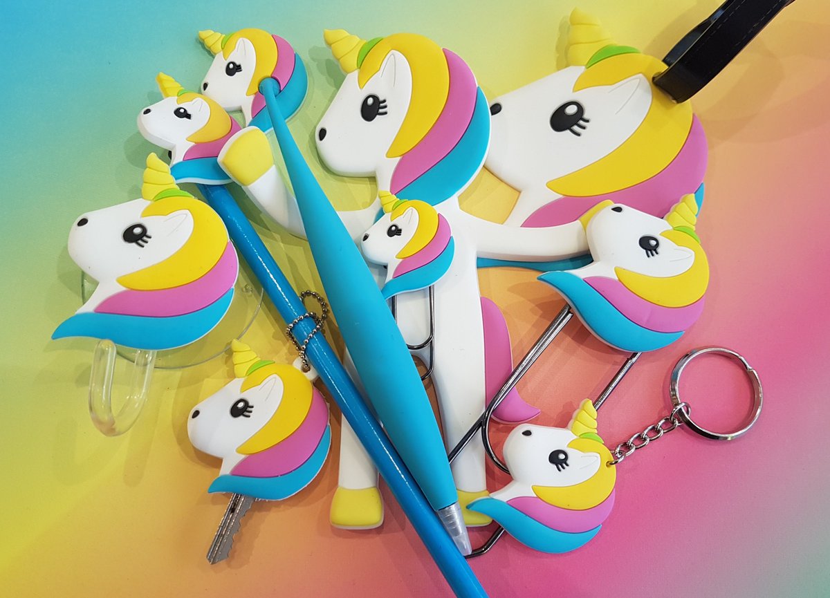 PylonesUK's tweet photo. We've gone unicorn mad here at Pylones! Our magical new unicorn range is in stores now. 🦄💕🌈 #pylones #pylonesuk #unicorn #giftideas #design https://t.co/ihpepLQA11