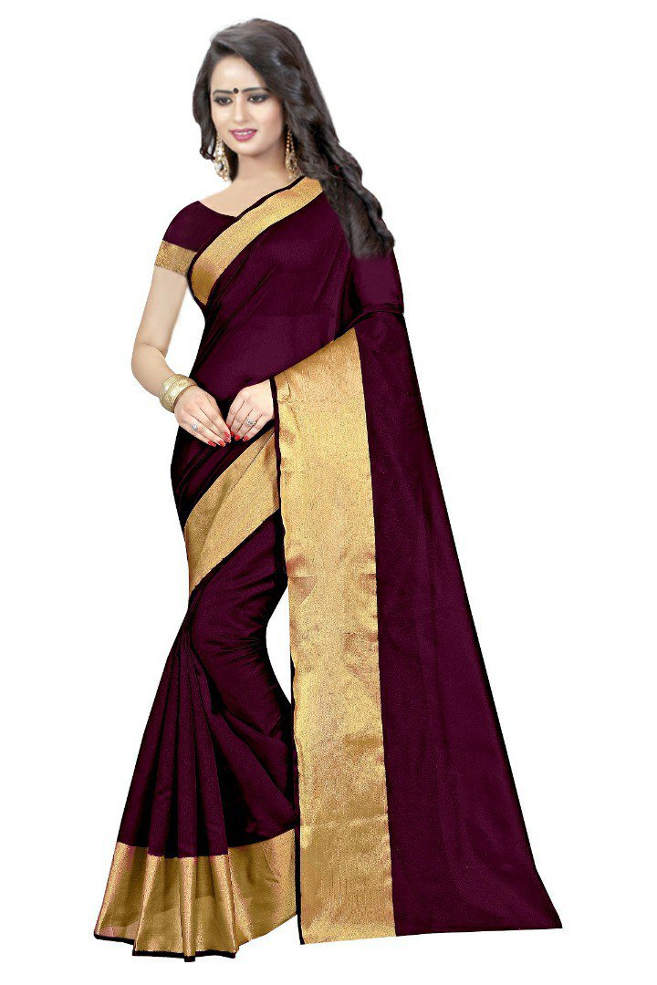 shopensta's tweet image. FWS1333 Purple Cotton Polyster Silk Saree shopensta.com/product/fws133…