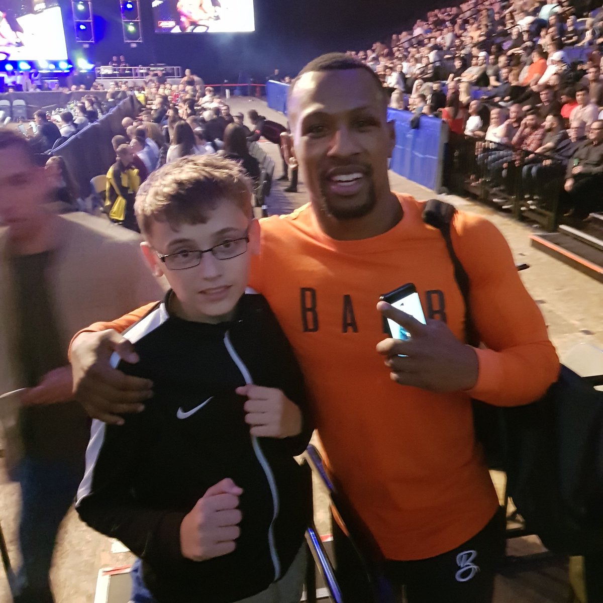 Cullysbabe's tweet photo. R Lewis @sniperlewie with @Kane86mousah @ACB_League last night https://t.co/hF6JW0J4Ue
