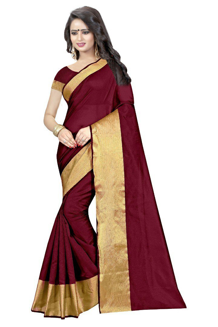 shopensta's tweet image. FWS1335 Wine Cotton Polyster Silk Saree shopensta.com/product/fws133…