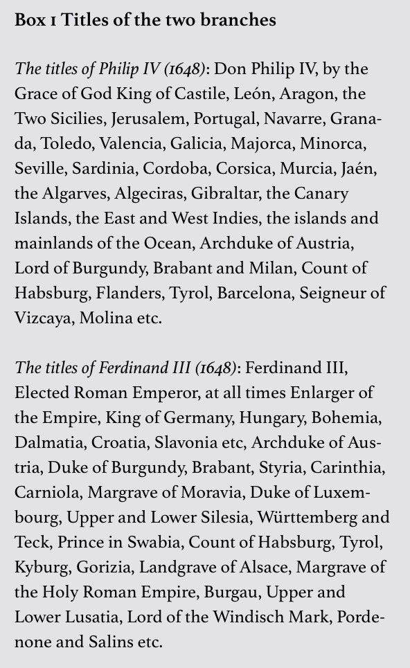Hapsburg titles in 1648. Add to this the colonies Goa, Macau, large pieces of the Americas, also The Philippines, and factories in Nagasaki.