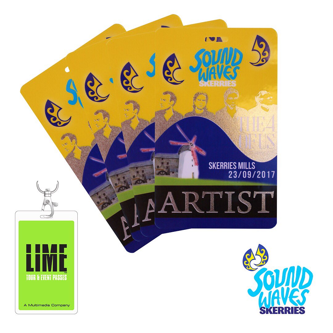 LimePasses's tweet photo. Proud of these passes done for @SkerriesSound, super gig #the4ofusmusic https://t.co/dU3HGKO79I