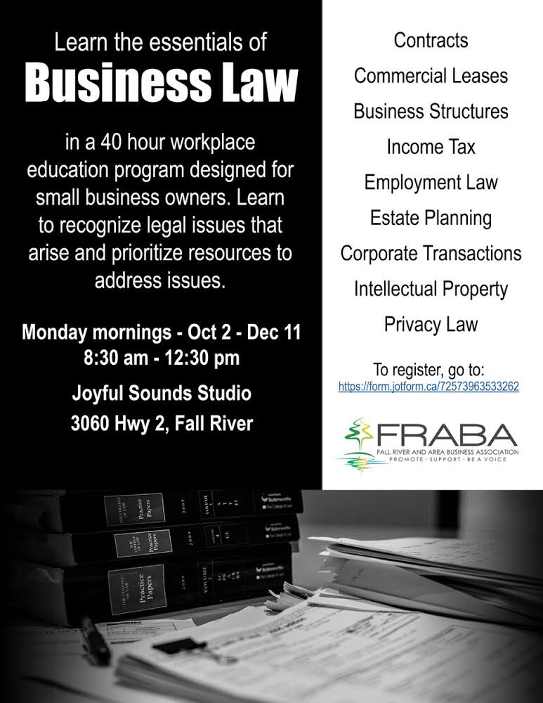 FRABA_NS's tweet photo. FRABA is facilitating two free business courses this fall to help you grow your business. @Bill_Horne @waverleyns @fallriverarea https://t.co/47Ux2Jxi6X