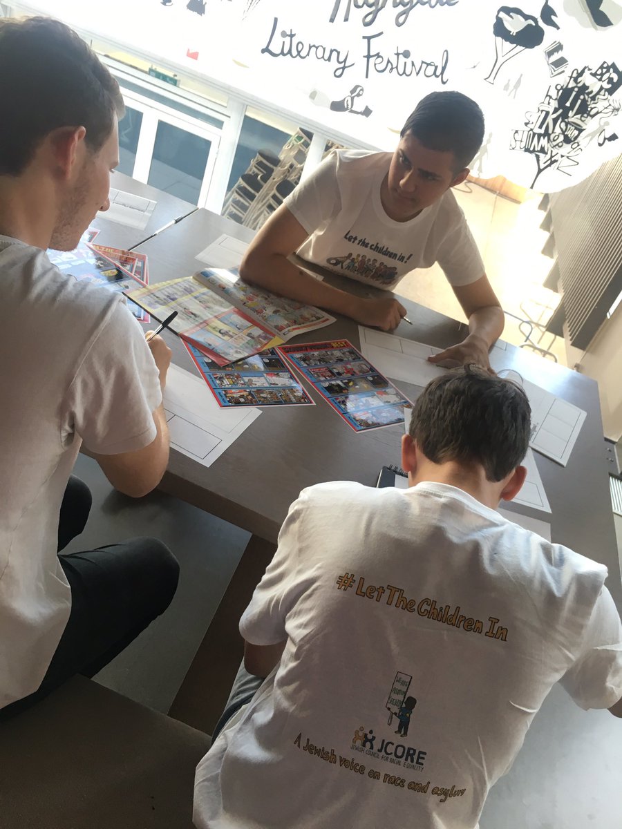 The_ZoomComic's tweet photo. Running 'How 2 Draw Skanky Pigeon' @BeanoOfficial workshop @ Campaign Launch #LetTheChildrenIn https://t.co/ooYR521o6B