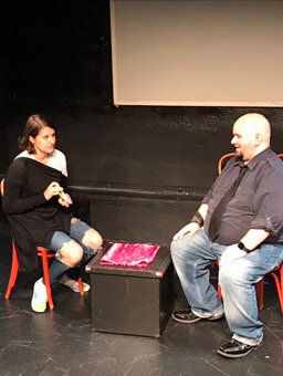 WD405's tweet photo. Rachel Clayton giving us a Tarot card reading by channeling "The Rock" @TheTankNYC @WTHComedyFest #wthfest https://t.co/1YFdNRxbMi