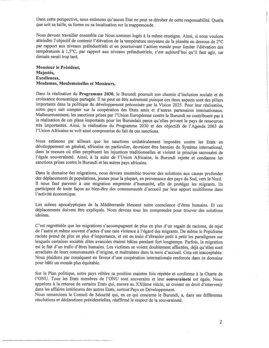 Pdraic On Twitter Heres The Full Text In French Of Burundis
