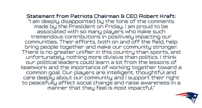 OnlyInBOS's tweet photo. A statement from Robert Kraft... https://t.co/Am6fYAWdq4