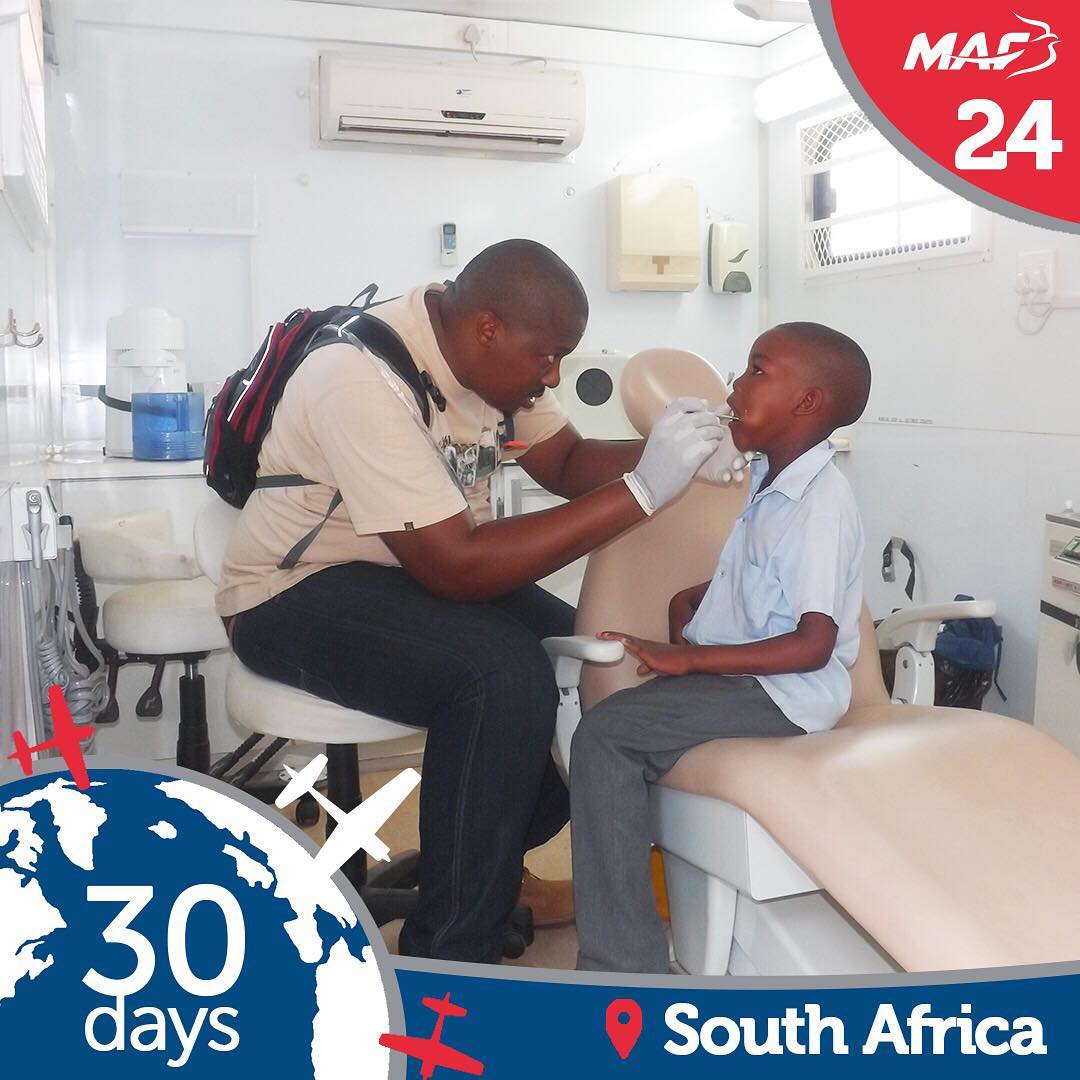 mafcanada's tweet image. MAF in S Africa provides access to dentists In some rural areas like in the Vhembe District of Limpopo. #AroundTheWorldIn30Days