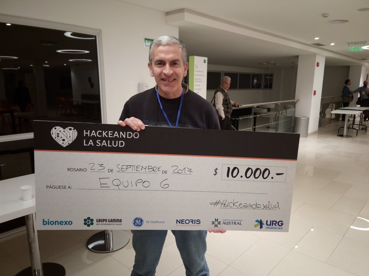 SantaFeSistemas's tweet photo. Participamos de #Hackeandosalud 2017 integrando uno de los equipos ganadores con un proyecto de un App para carga de datos al pie de la cama https://t.co/yXr148XY5l