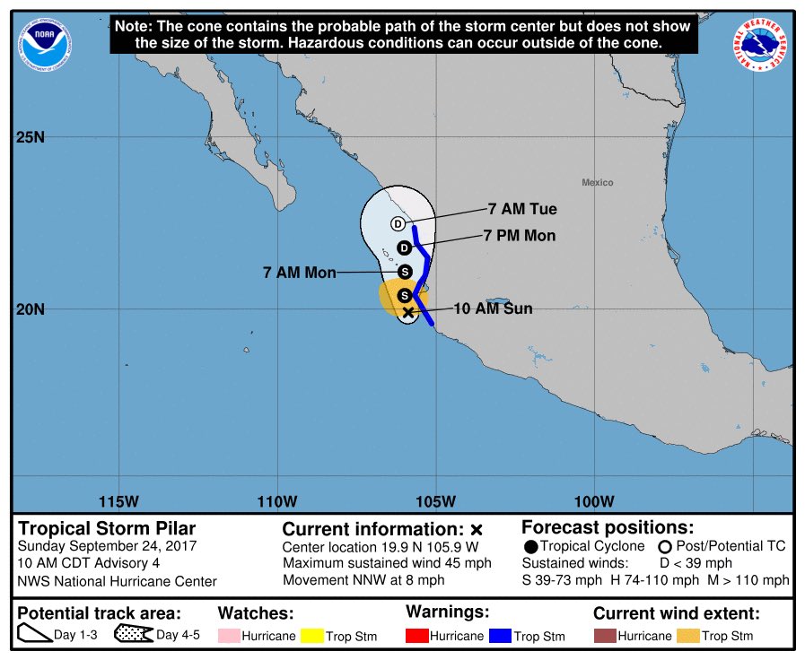 SkyAlertStorm's tweet photo. La tormenta tropical #Pilar se encuentra muy cerca de la Bahía de Banderas en Puerto Vallarta, precaución por lluvias en Jalisco y Nayarit https://t.co/GNo6XrUTYE