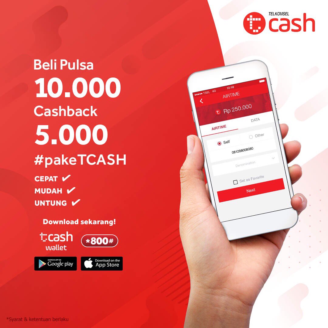 ilham_petrucci's tweet photo. Beli pulsa 10rb cashback 5rb ! Makin banyak untungnya kalo #pakeTCASH
#tselsmg
#loopcorner3
#geny2telkomsel https://t.co/DqaqDPTEiz