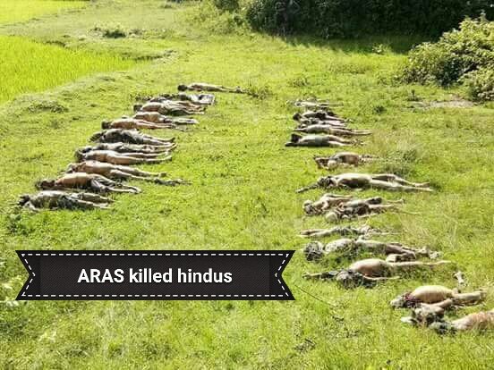 Found buried 26 dead bodies of missing Hindu villagers today. They were killed by #ARAS #extremists bengalis terrorists #Maungtaw. #Rakhine.