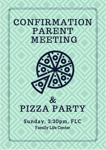 Trietschyouth's tweet photo. Confirmation parent meeting today at 3:30! https://t.co/jxnKnvIfLO