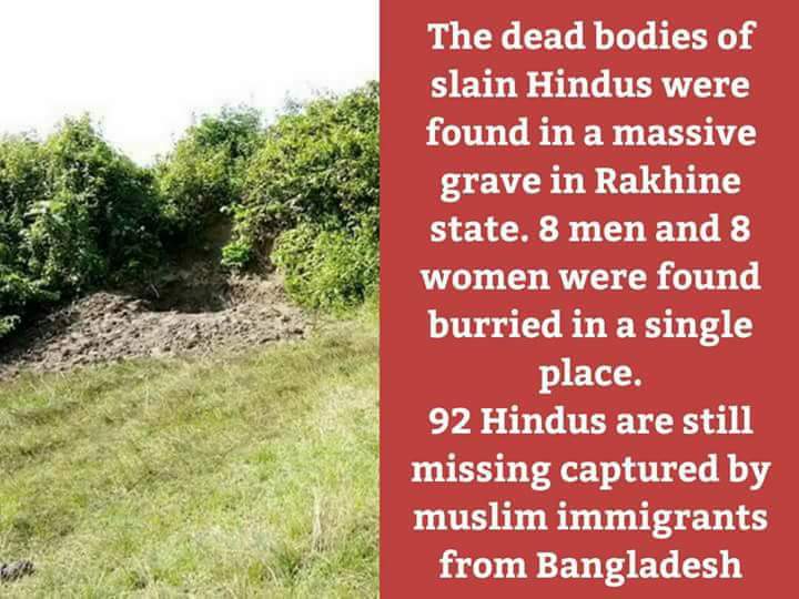 A total of 92 hindus people were killed by #bangali terrorists during the terrorists' simultaneous attacks on 30 police posts and the army.
