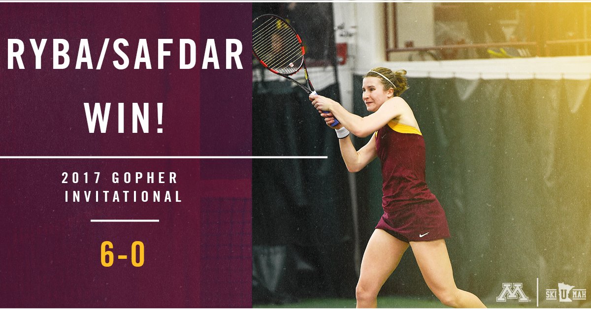 GopherWTennis's tweet photo. The #Gophers start the final day off with a doubles win on Court 1! #GopherInvite https://t.co/cEJ66lwtDV