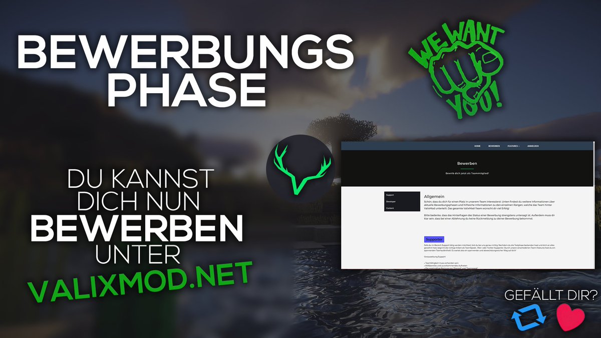 ValixMod's tweet image. •|📭Bewerbungsphase📭|•

Wir starten heute die Bewerbungsphase.
Ihr könnt euch unter valixmod.net bewerben!

🗞️Dein ValixMod | Team