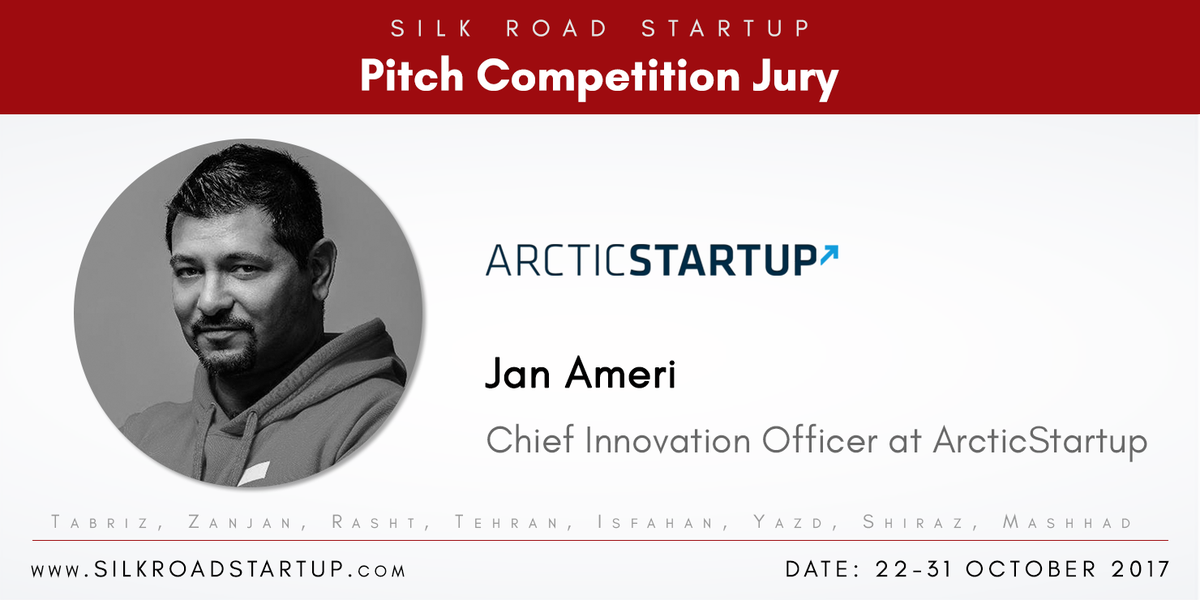 silkroadstartup's tweet photo. Proud to have @jan_ameri CIO @arcticstartup, one of top #accelerators in Finland, joining @silkroadstartup jury! 👉 https://t.co/rzDpthUY33 https://t.co/uIYk3DaYuS