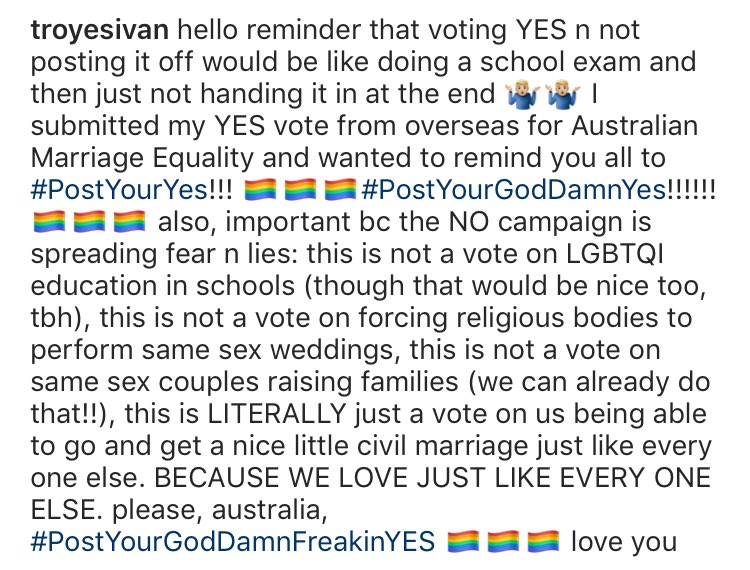 troyesivan's tweet photo. #PostYourYes ❤️❤️🏳️‍🌈🏳️‍🌈 https://t.co/IB7wFs4vXQ