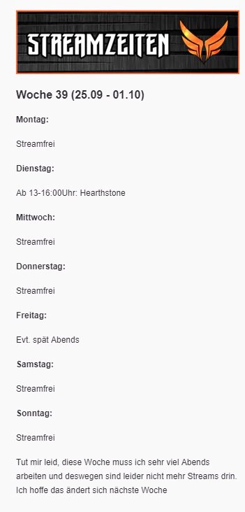 delariuztv's tweet photo. Streamplan für nächste Woche sieht Mau aus .. Manchmal geht Reallife eben vor :) Könnte allerdings auch spontane Streams geben! https://t.co/SW1v7lA6AF