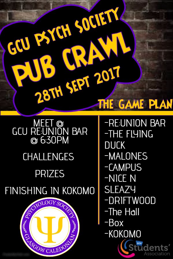Hey everyone, look at the game plan for our first social of the year....A PUB CRAWL! You can head over to our Facebook for more details!