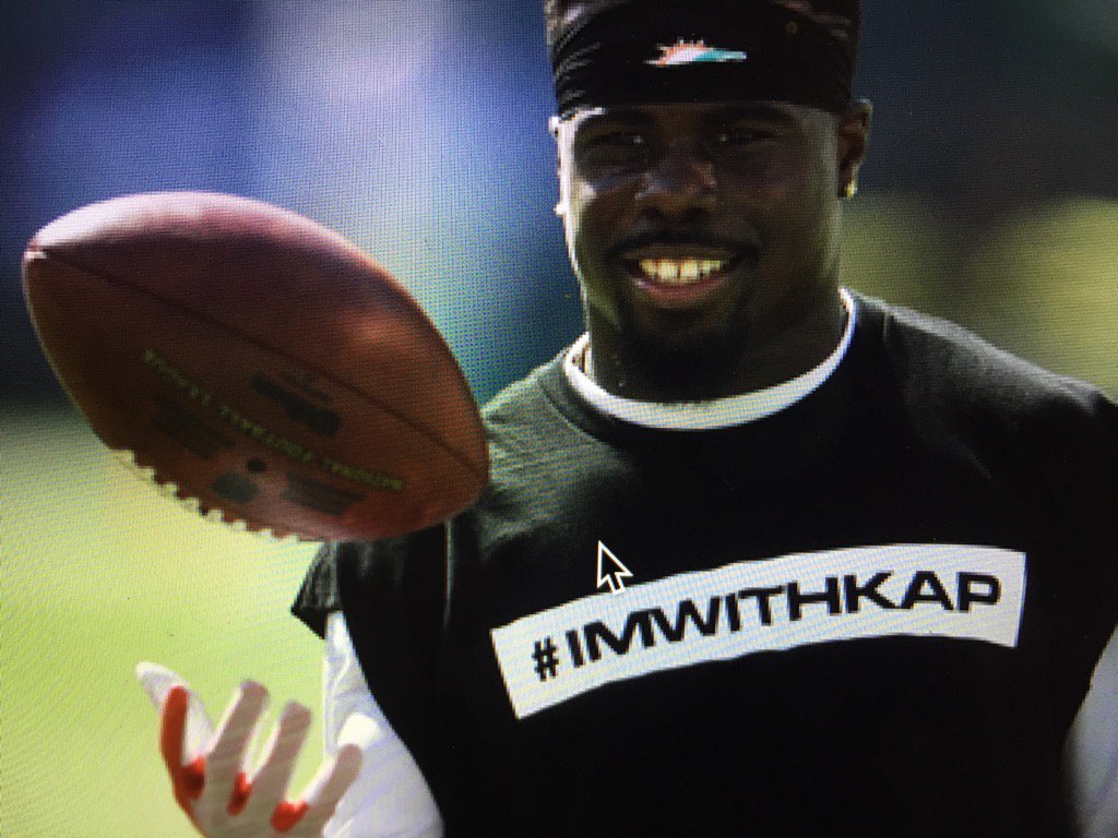 OmarKelly's tweet image. The Dolphins have shirts showing their support for Colin Kaepernick's push for social justice and racial equality.