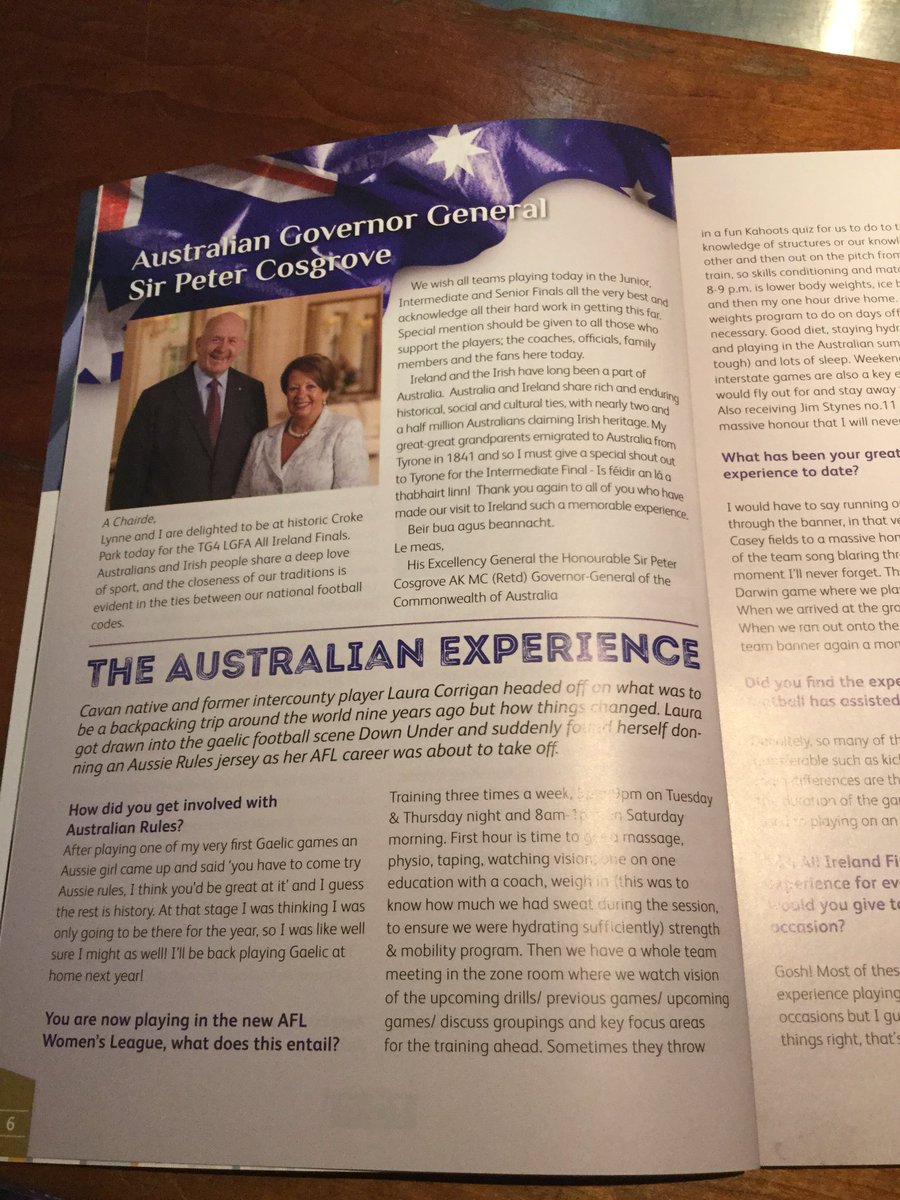 Clear to see influence of #GAA on <a href="/AFL/">AFL</a> in 🇦🇺including the 1st professional <a href="/AFLWomens/">AFL Women's</a> player from outside #Aus being Irish! <a href="/IRISHCREEKER/">Laura CorriganDuryea</a>