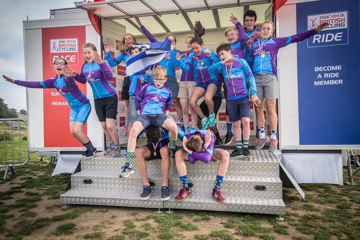 Chaos as <a href="/ScottishCycling/">Scottish Cycling</a> youth MTB riders explode on the podium after winning <a href="/IRMTB/">IR MTB Champs</a>