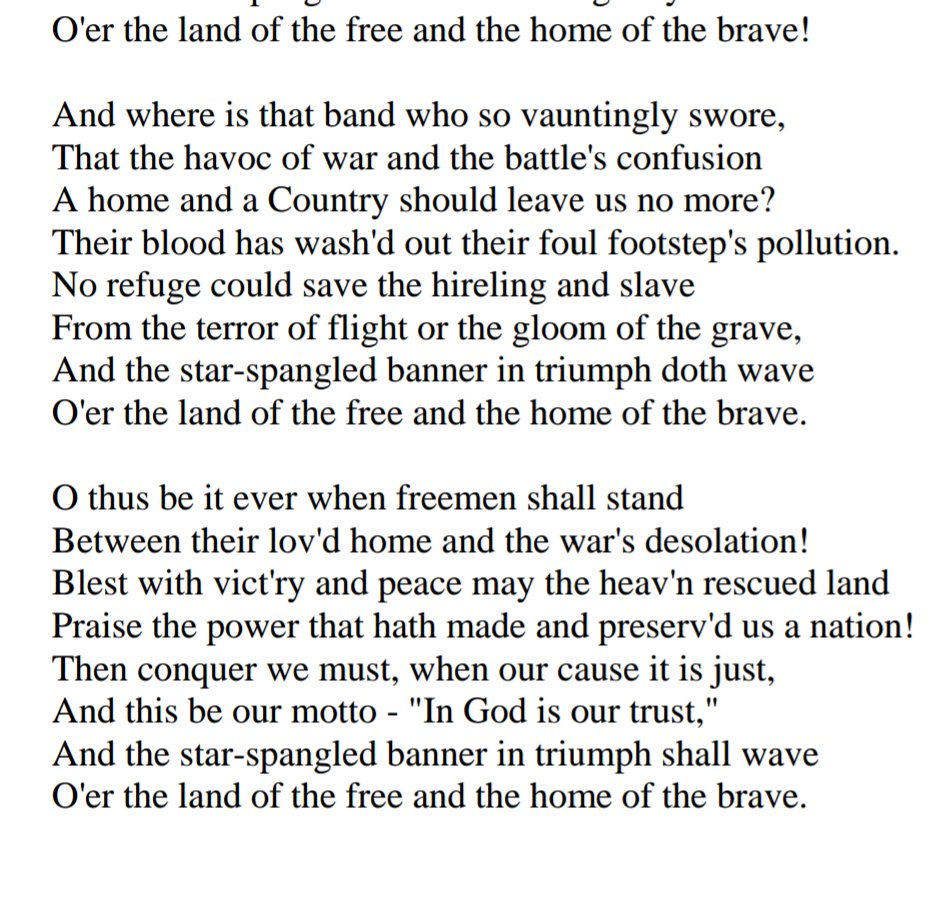 ajwordartist's tweet photo. For those who never read or sung the last verses of The Star Spangled Banner here they are.
#peace
#FreedomOfSpeech
#Freedom2Protest https://t.co/iRX7GbtCTT