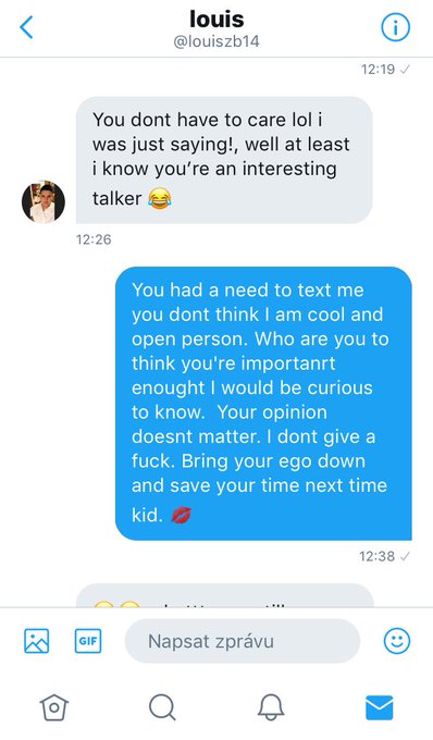 This darling get offended because I told him he seeks attention after he ramdomly msged me he doesnt<a href="/tag/soproud"class="tags"><span>#soproud</span></a><a href="/tag/matchmakertracy"class="tags"><span>#matchmakertracy</span></a>