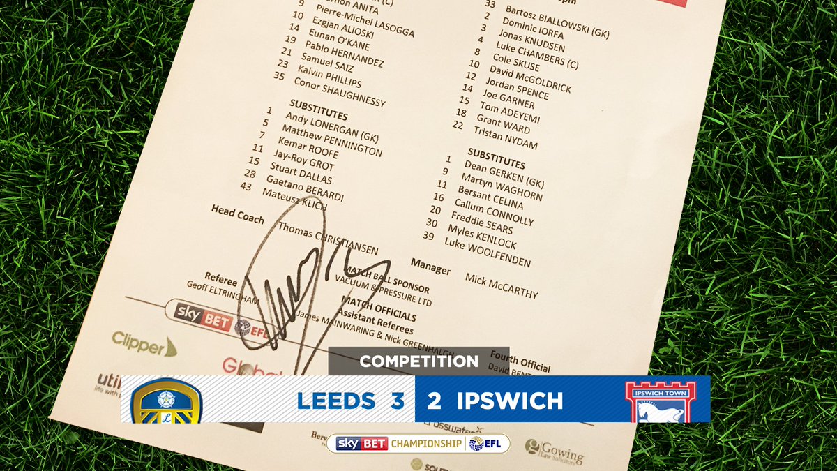 📋 RT this for the chance to win a team sheet from yesterday's game signed by goalscorer <a href="/Kalvinphillips/">Kalvin Phillips</a>, and we'll select a winner at random