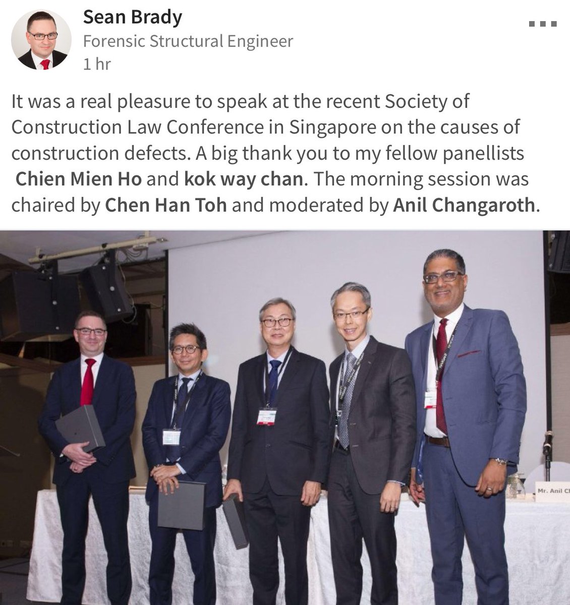 Director <a href="/BradyHeywood/">Sean Brady</a> recently spoke at the SCL Singapore conference on the causes of construction defects