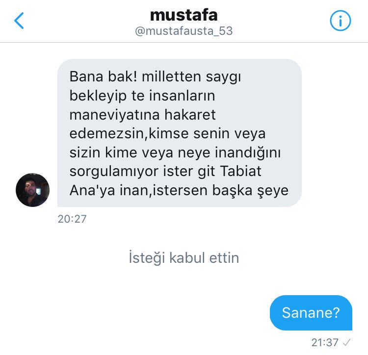 SamsunBasak's tweet photo. Küfür etmedim, hakaret de etmedim etmemde. Özgür iradem ile dinlere inanmadığımı söyledim. Saygısız olduk. 😁 https://t.co/VawWPdXKWv