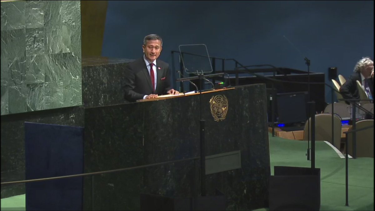 Singapore Foreign Minister at the 72nd UNGA : 
Don’t fall into the trap of Extremists. 
ASEAN supports Myanmar seeking a long-term solution.