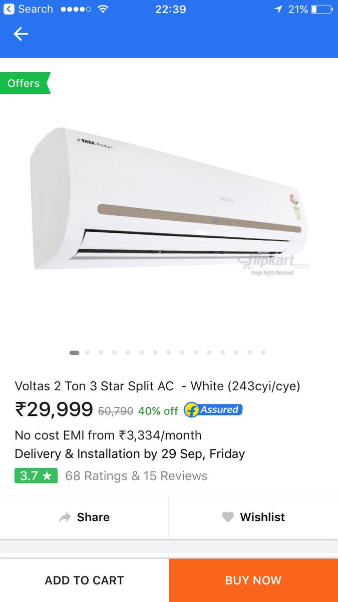 Arun Venkatachalam Flipkart Bought Ac During Sale Price Drops By 10k After Sale Seller Omnitech Retail Is Nothing More Than A Petty Thief T Co Gwlvo1sgt7
