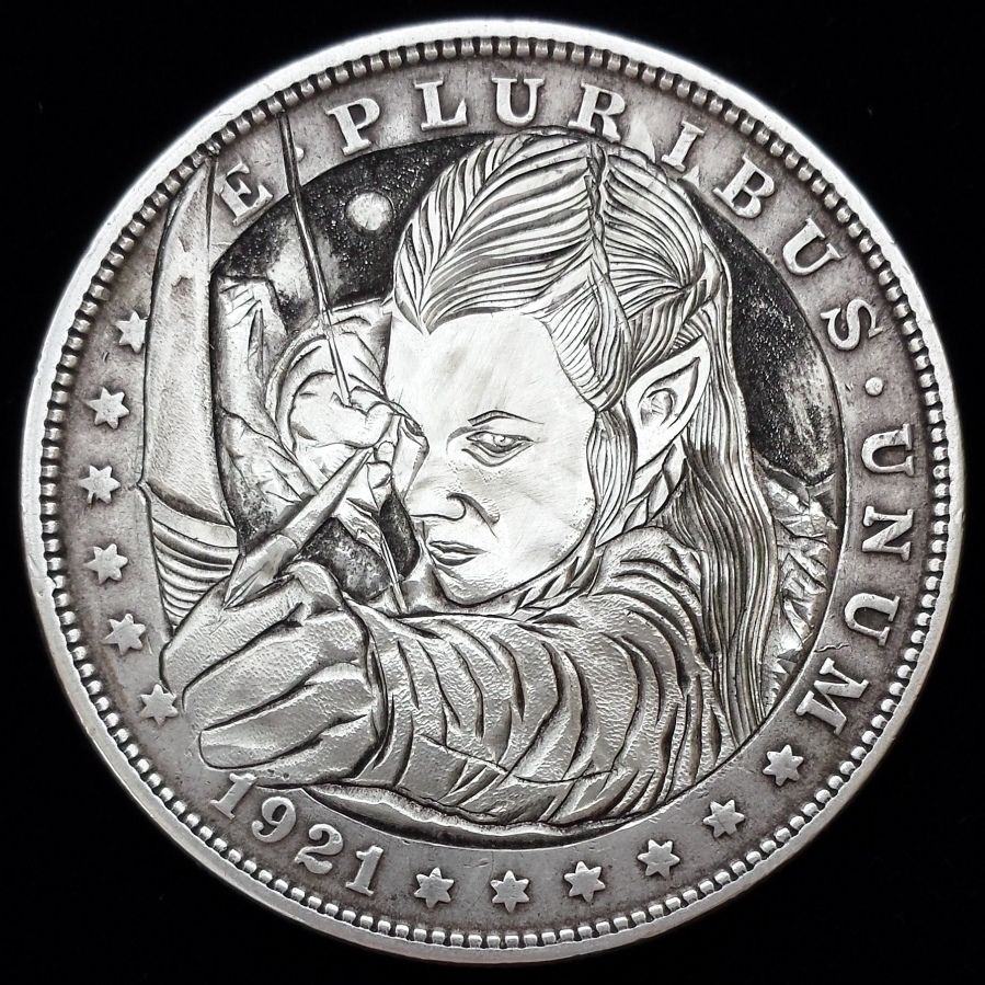 Hobo_Nickel_Soc's tweet image. #TolkienWeek:#TheHobbit The Desolation of Smaug #Tauriel Captain of the Mirkwood #ElvenGuard #HoboCoin #CoinCarving by #Donatello