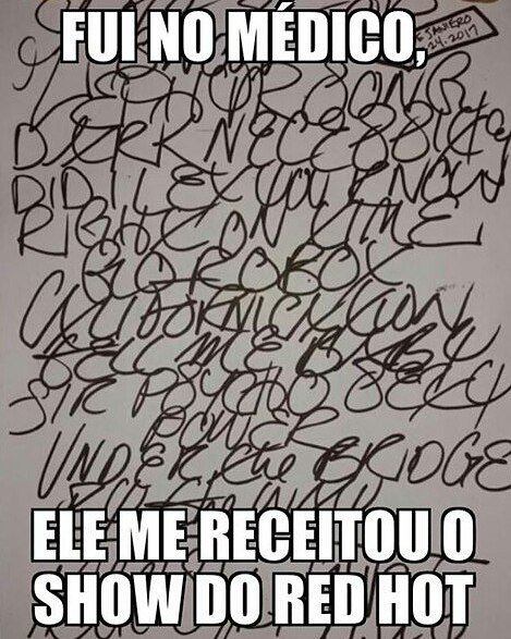 MundoMusicalARG's tweet photo. #RockInRio 
#Setlist Red Hot Chili Peppers   
FUI NO MEDICO, ELE ME RECEITOU O SHOW DO RED HOT 🤣   
#RockinRio2017 #redhotchilipeppers #RHCP https://t.co/Y7sVlh5ghm