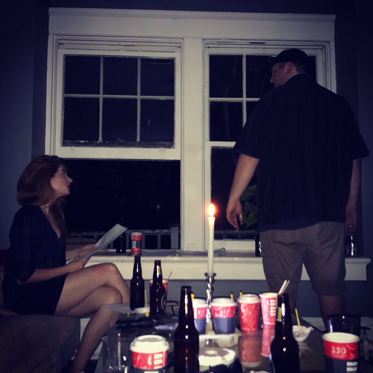 ActorJamesMcD's tweet image. Power outage at tonight's rehearsal for @thefableforest's short #MyHuntsvilleMuse #Spooky #ShortFilm #Romance #GhostStory