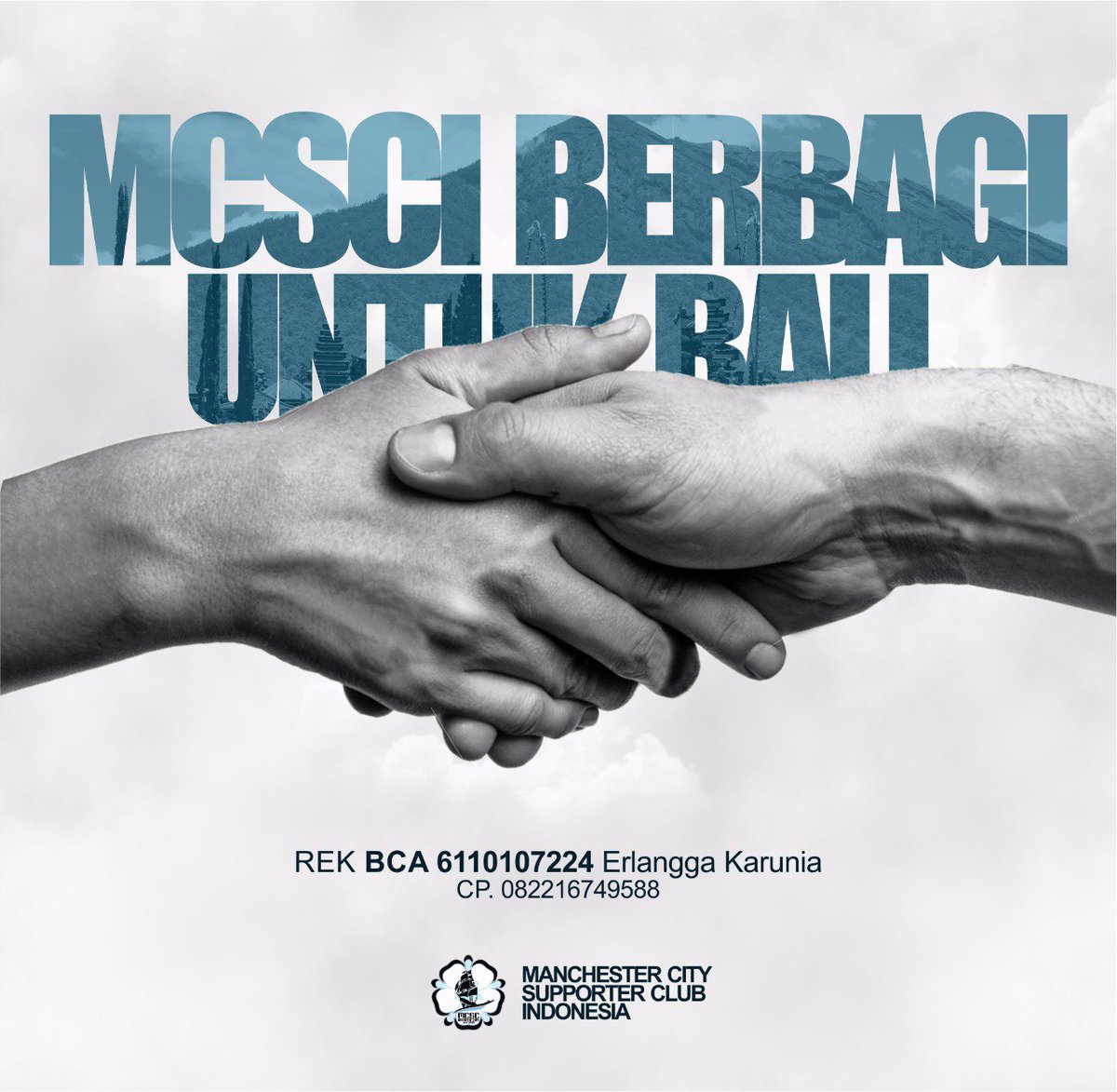 MCSC INDONESIA BERBAGI
Bagi rekan2 semua yg ingin berbagi rezeki ke saudara kita yg sedang terkena musibah, bisa menghubungin CP yg tertera