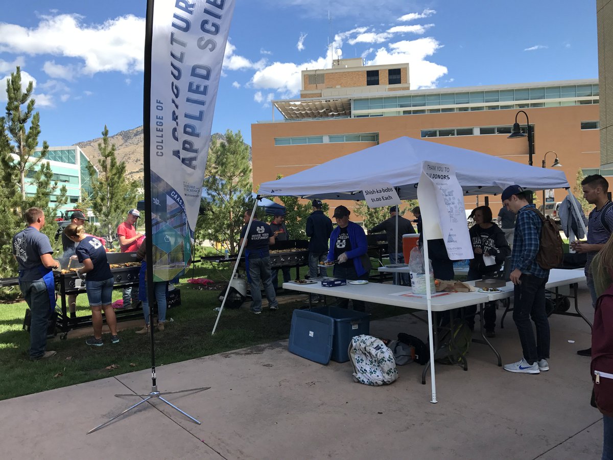 DartTaylor's tweet photo. Shish kebobs on campus?! Best day ever. Love my college. #CAAS #USU #OPDD https://t.co/R5Cs9a3x2I