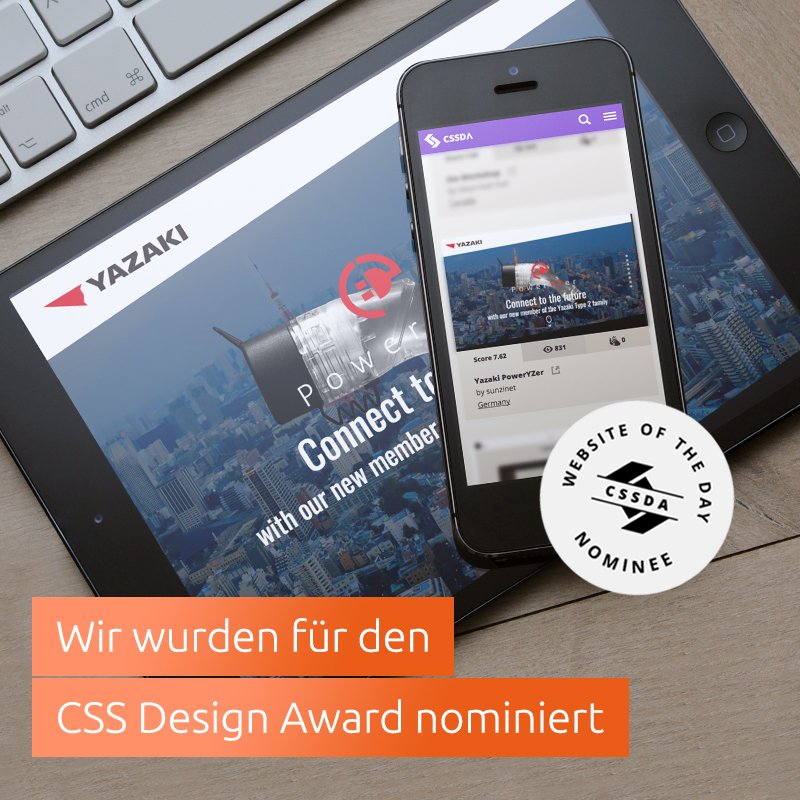 sunzinet's tweet photo. 💥 BÄMS! Wir haben die nächste Award-Nominierung in der Tasche: https://t.co/A1yhUGVeDf #cssdesignaward #award #marketing https://t.co/BqOr4bGdXT