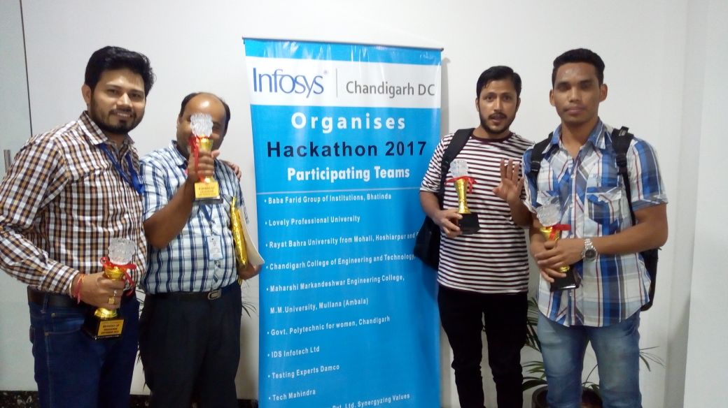 IDSInfotechLTD's tweet photo. #IDSSSBteam #InfosysHackathon #Hackathon2017
Congratulations to IDS SSB Team for securing second position at #InfosysHackathon ! https://t.co/C5reWRX7UD