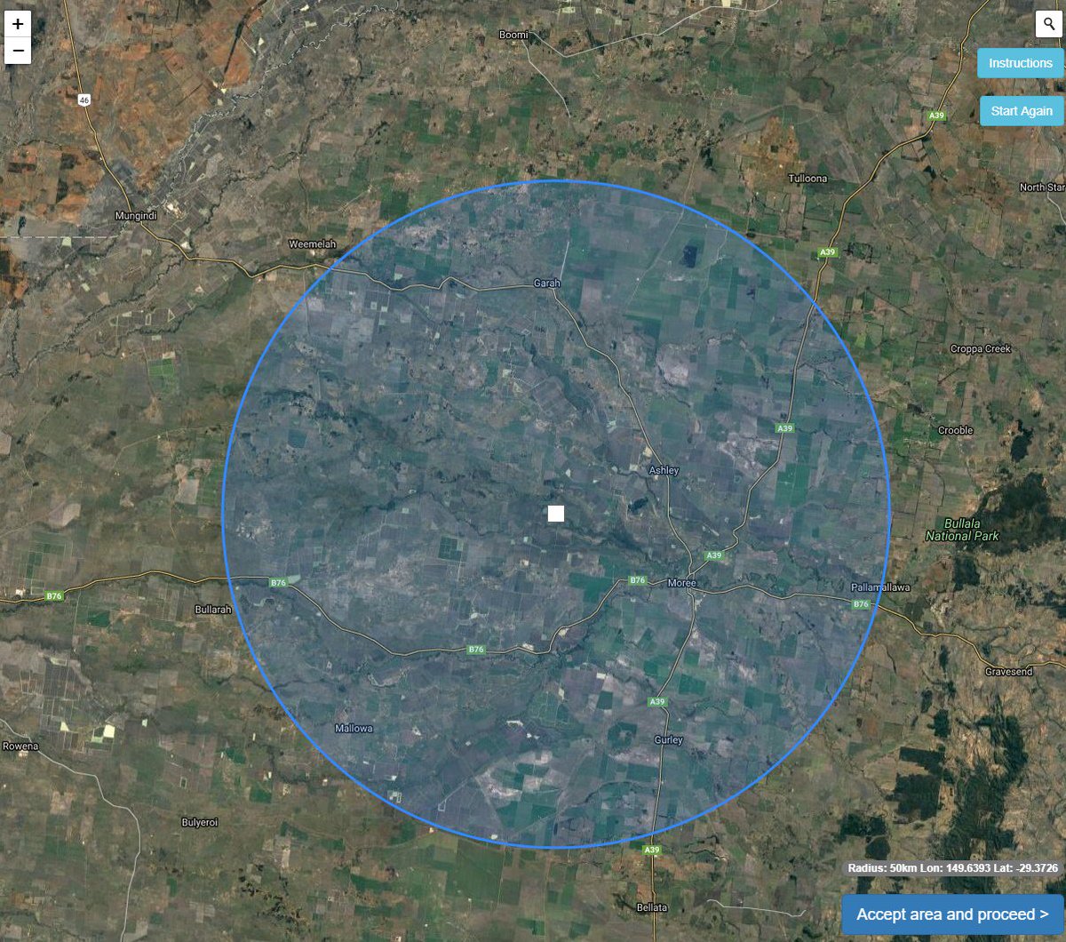 SatamapAU's tweet photo. Instant access to new subscriptions now. See how big 50km radius really is. 50km radius is only $220 a year. https://t.co/YRPcpMgJkk https://t.co/65HfJTAMs7