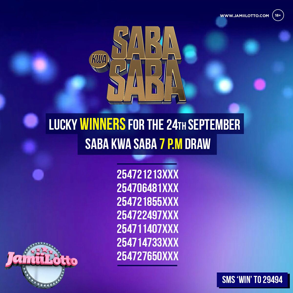 JamiiLotto's tweet photo. Last night, the following people were lucky to close the week with a win. Mambo ni #SabaKwaSaba https://t.co/1L7bqI04pM