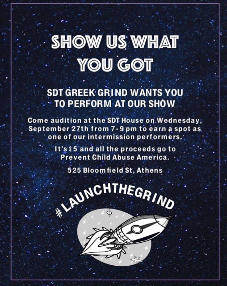 don't be shy, come show off your mad skills at auditions on wednesday! #LaunchTheGrind 🚀
