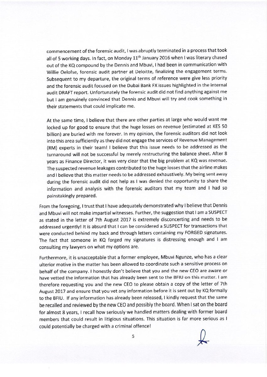 RobertAlai's tweet photo. 2. In the letter, Mbugua says that Mbuvi Ngunze and Dennis Awori are determined to see him jailed. #KQMess https://t.co/emVQAWWQEW