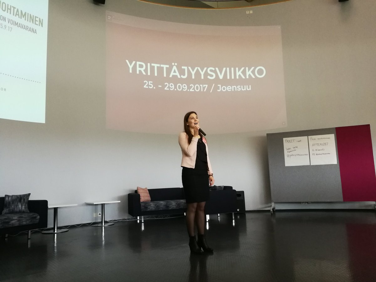 Tiia Koskinen on #polku2017 stage <a href="/JoensuuES/">Joensuu Entrepreneurship Society (JoES)</a>