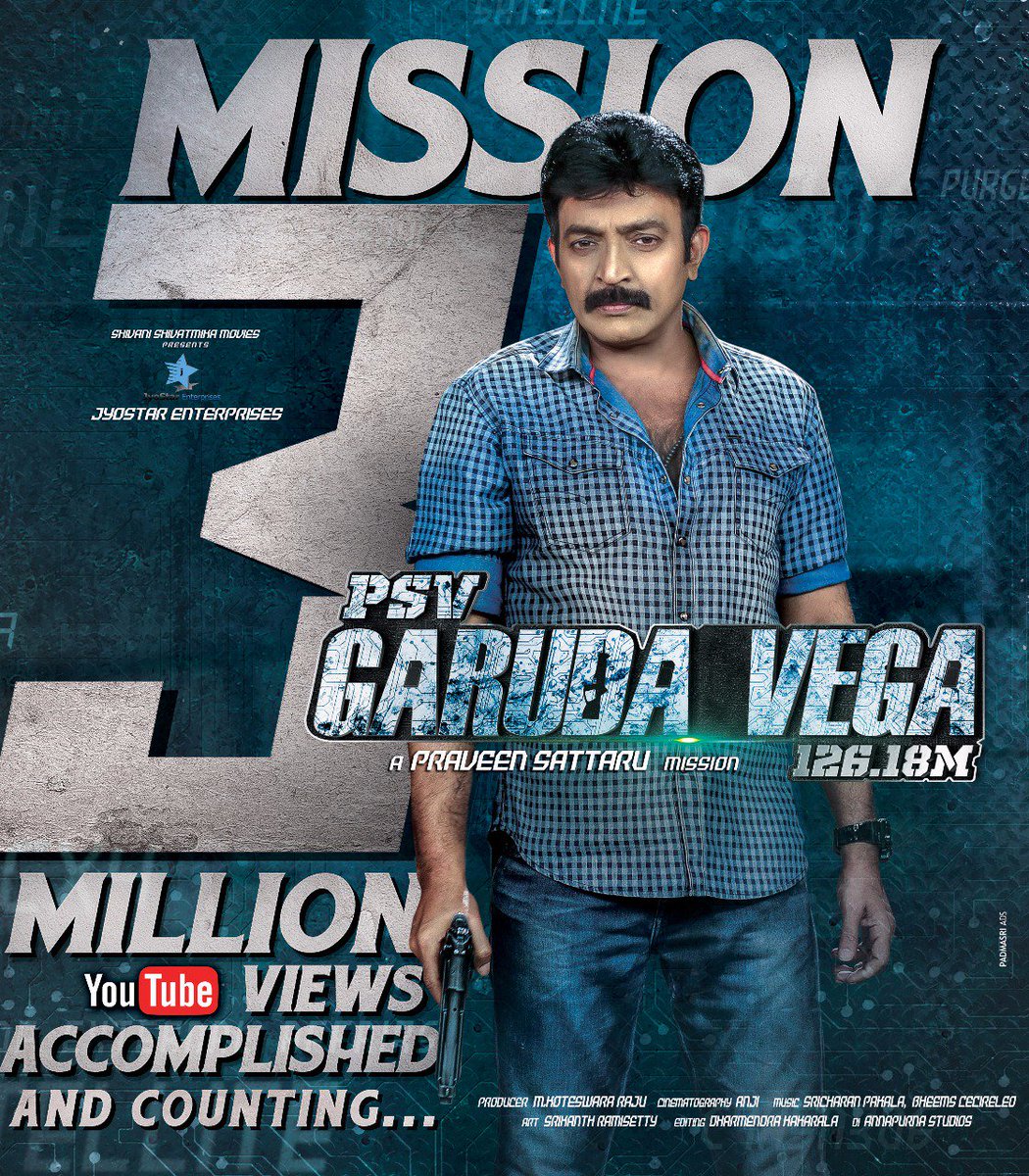 ActorRajasekhar's tweet photo. 3 MILLION VIEWS AND LOADING! THANK YOU!😀👏🏻 https://t.co/8gXyKwmGgj