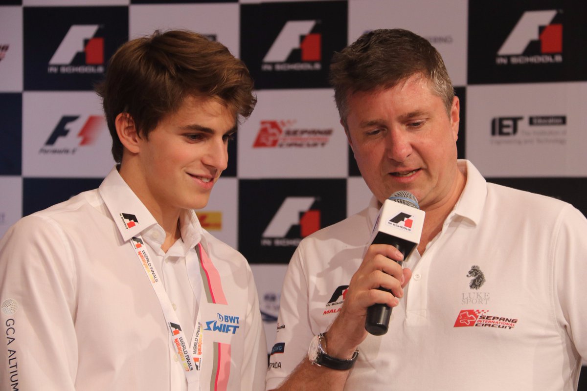 BWT_SWIFT's tweet photo. Interviews, with our pink panther of course ;) #f1inschools #roadtomalaysia #F1SWF @F1inSchoolsHQ https://t.co/mspy1g8PSk