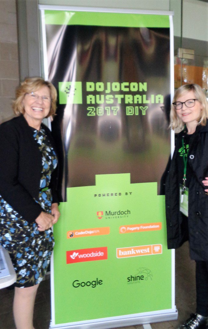Delighted to open <a href="/CoderDojoWA/">CoderDojo WA</a>'s DojoCon day with guests from Melbourne &amp; Sydney; <a href="/CurtinUni/">Curtin University</a>'s Prof Tele Tan &amp; Karen Wellington part of team
