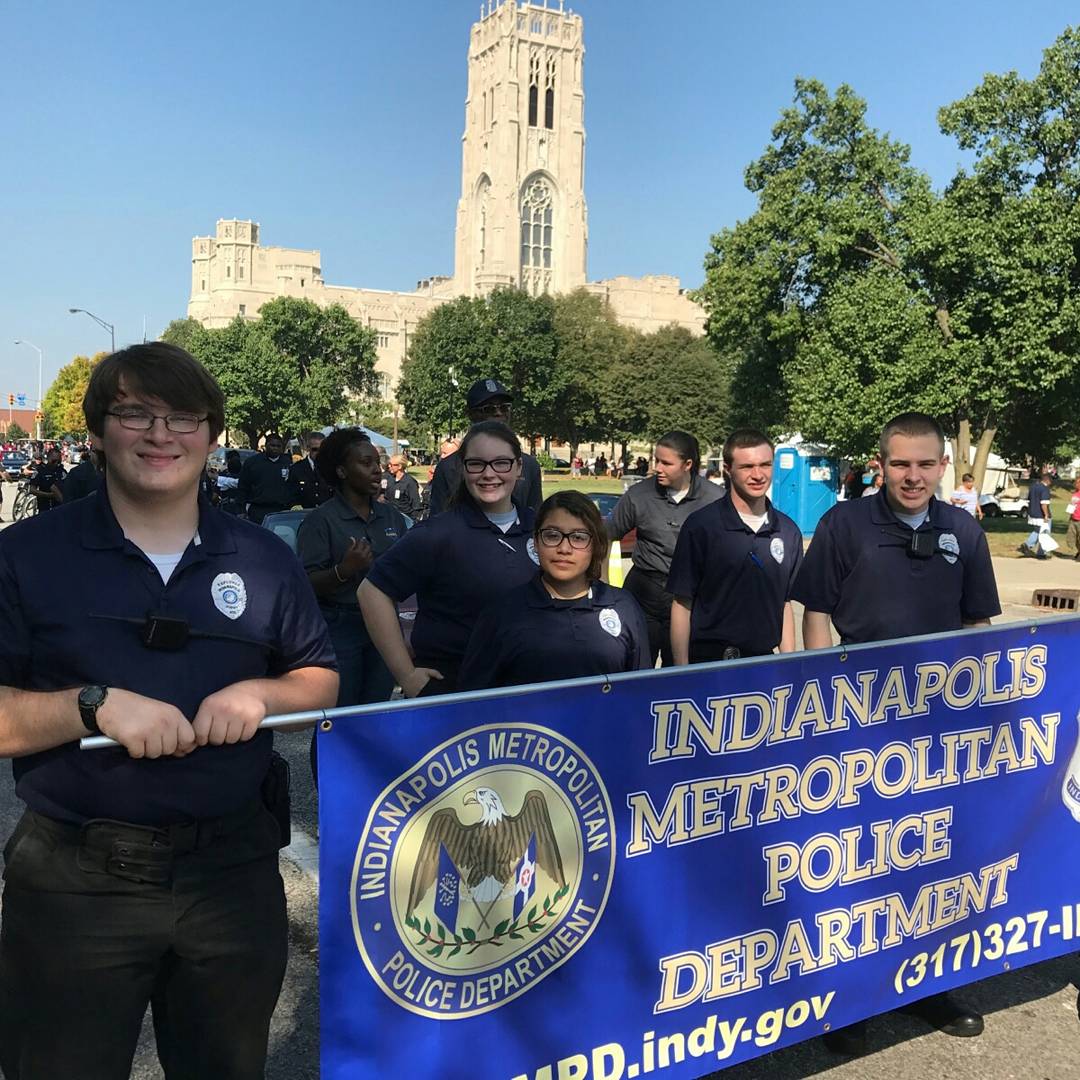 IMPDExplorers's tweet image. IMPD Explorers and the IMPD Cadets in the CCC Parade!